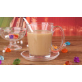 Haonai hot sale transparent glass coffee cup and saucer set